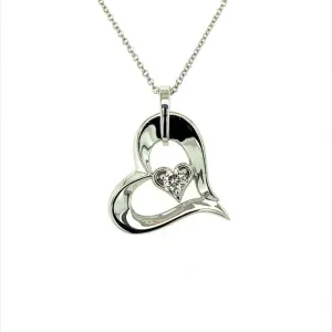 0.13 CTW DEW Moissanite Heart Pendant in Sterling Silver