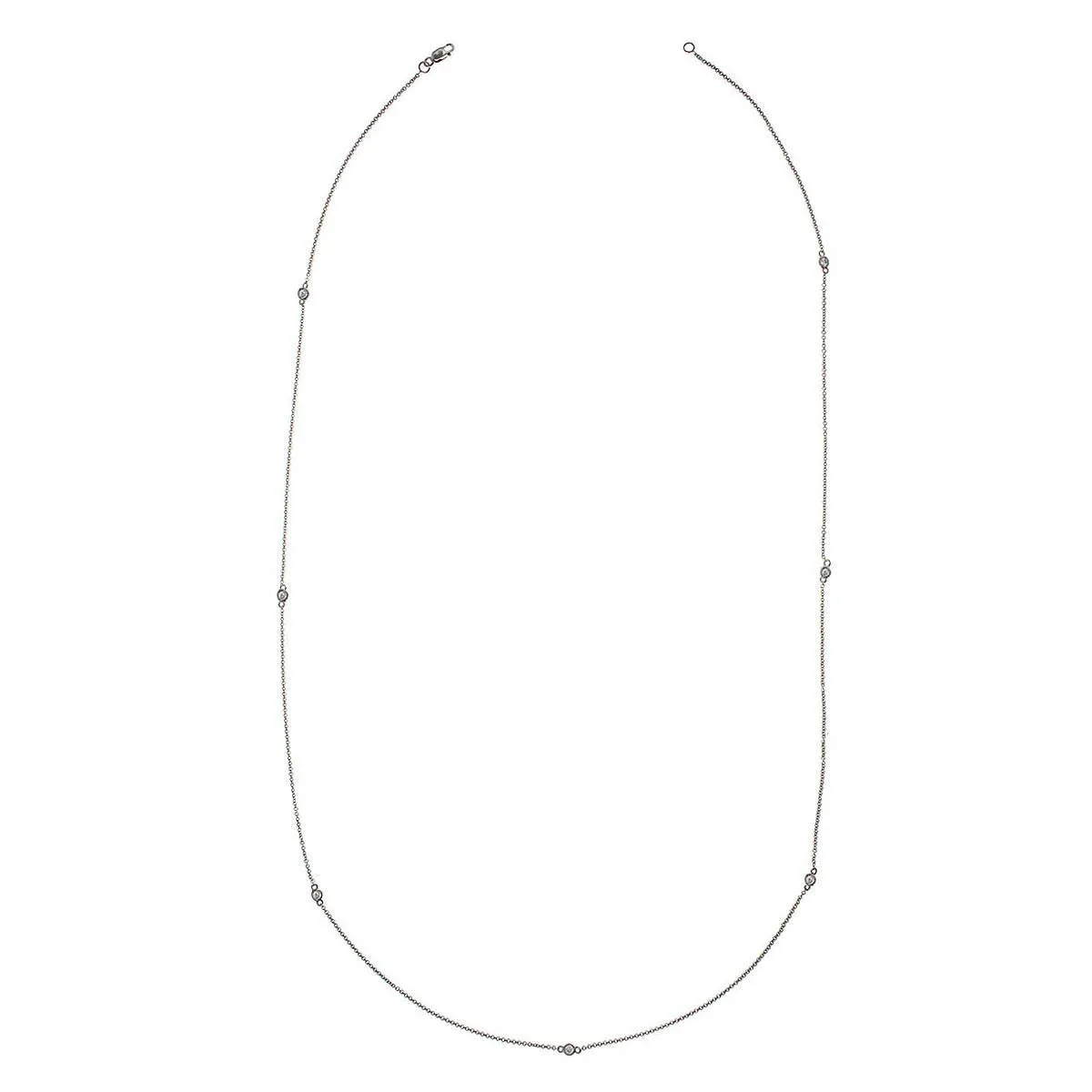 0.41ct t.w. Diamond Bezel Set Diamond By The Yard Necklace