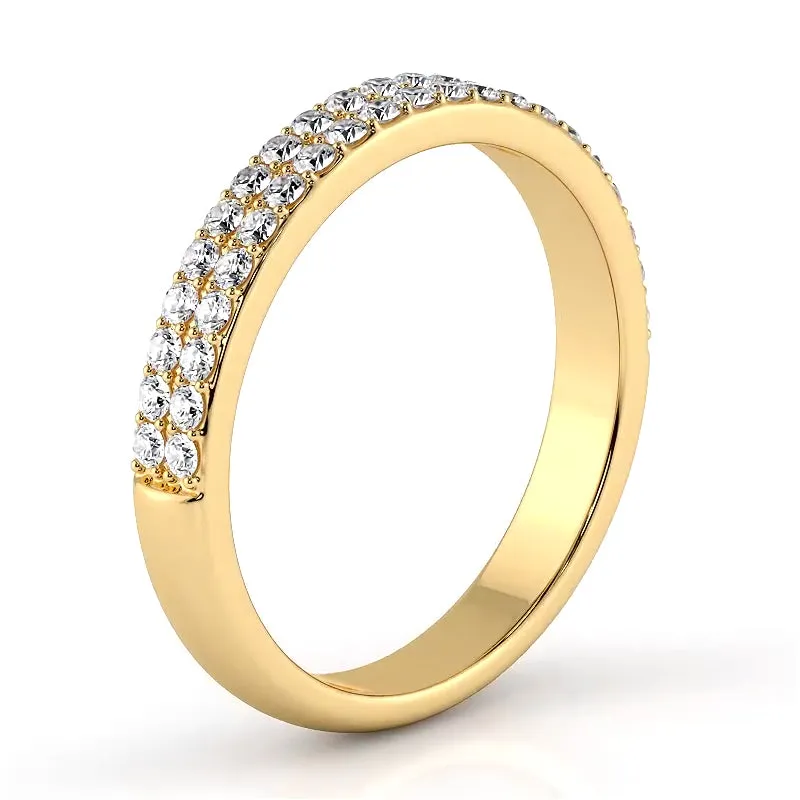 0.42 ct. Round Diamond Double Row Wedding Band