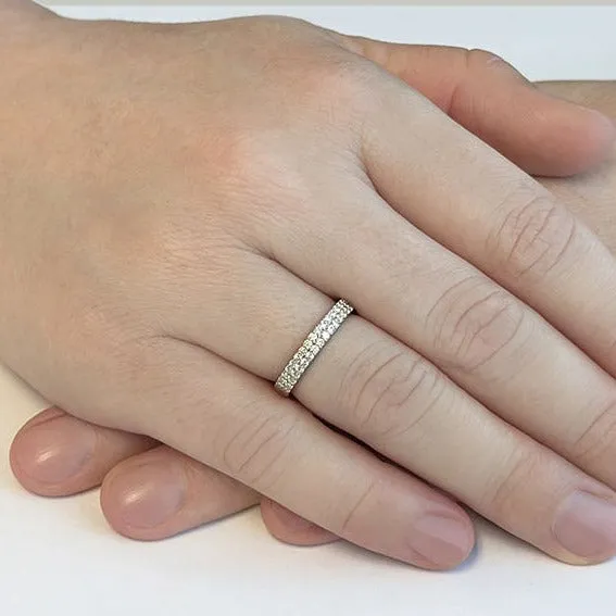 0.42 ct. Round Diamond Double Row Wedding Band