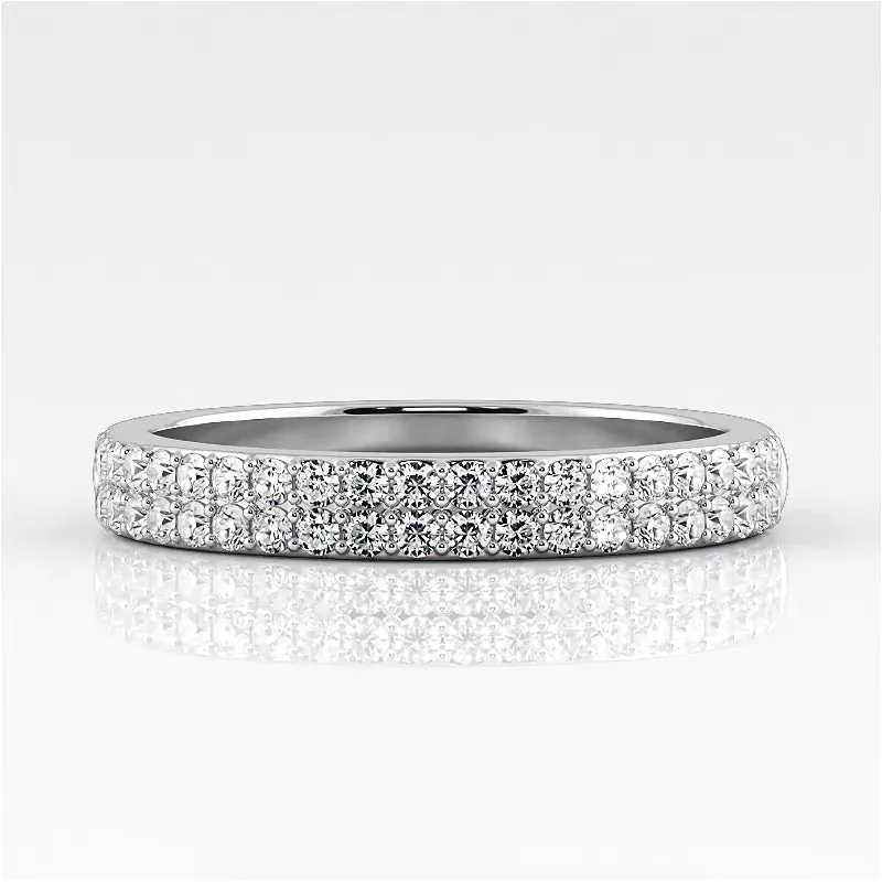 0.42 ct. Round Diamond Double Row Wedding Band