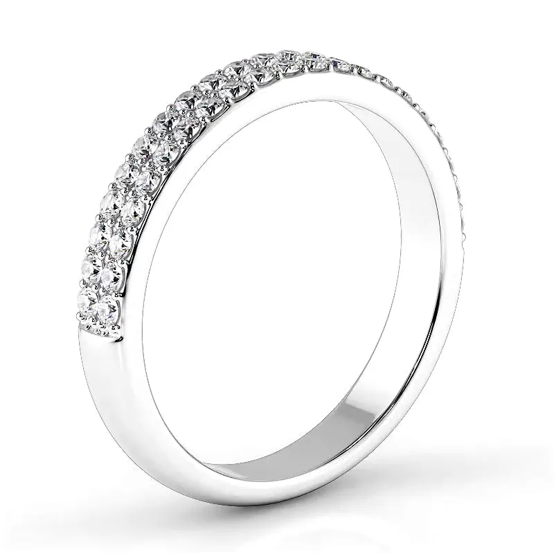 0.42 ct. Round Diamond Double Row Wedding Band