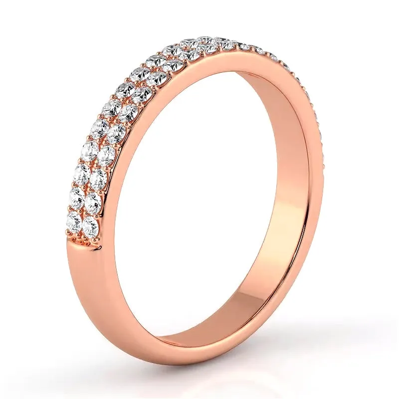 0.42 ct. Round Diamond Double Row Wedding Band