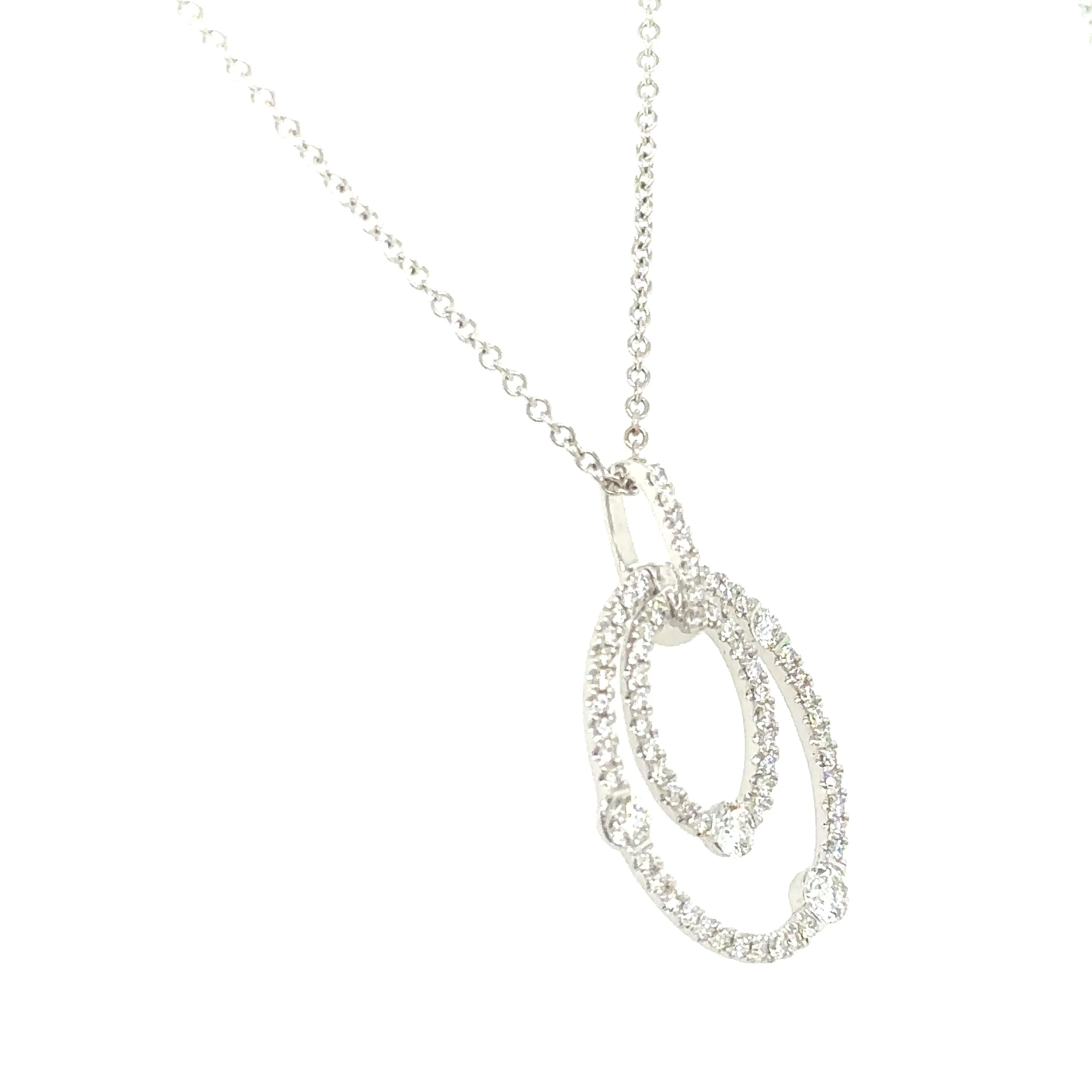 0.91ct tw Diamond Oval Circle of Life Pendant Necklace