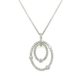 0.91ct tw Diamond Oval Circle of Life Pendant Necklace