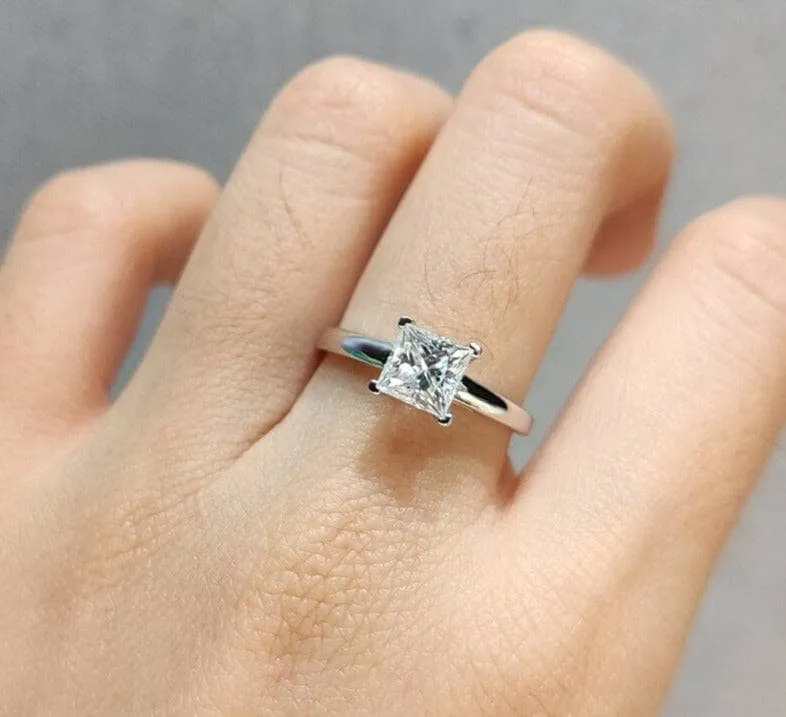 1-2 Carat Princess Cut Diamond Engagement Ring