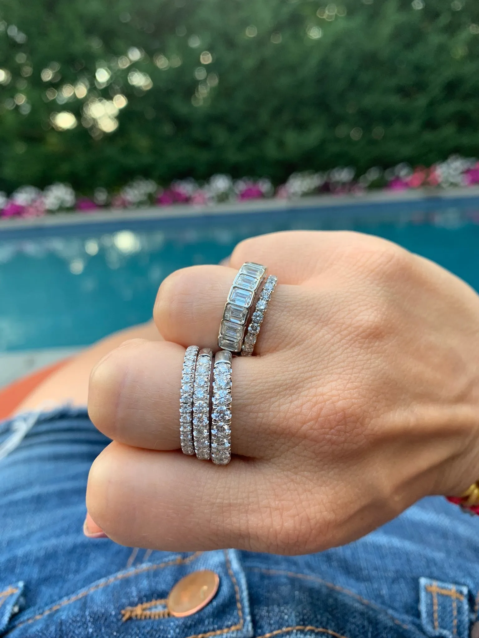 1 Carat Diamond Half Eternity Band