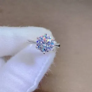 1 Carat Round Cut D Color Diamond Ribbon Engagement Ring