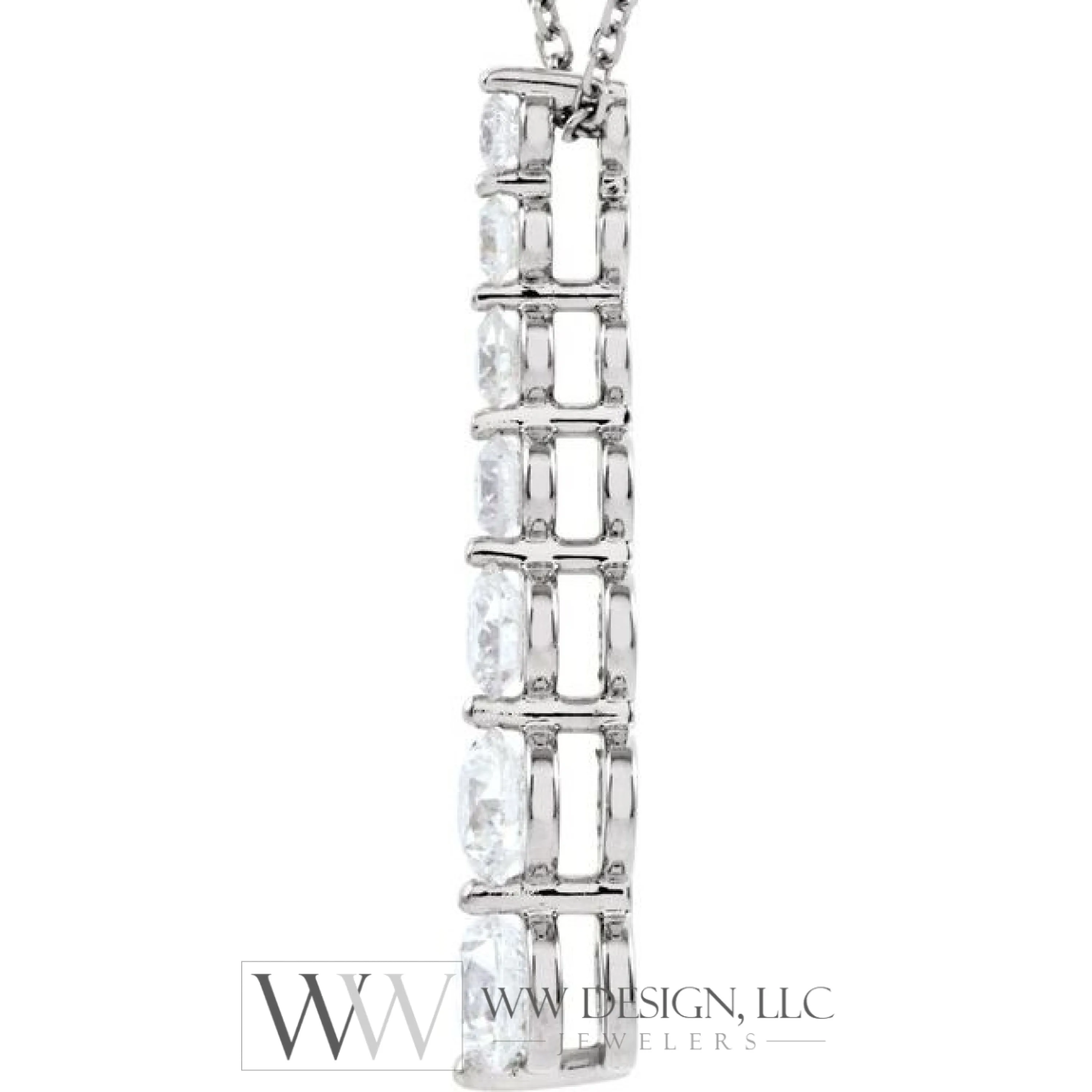 1 CTW Journey Graduated Drop Diamond Necklace - 14K Gold (Y or W)