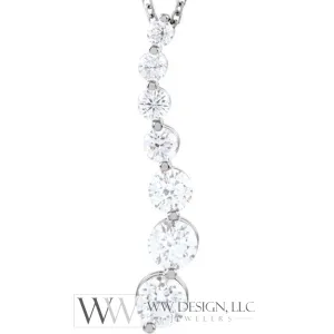 1 CTW Journey Graduated Drop Diamond Necklace - 14K Gold (Y or W)
