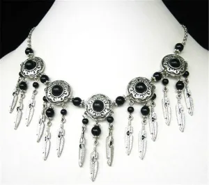 10% OFF- 18 in/460 mm L-Certified Natural Fine Black Jade Silver Necklace