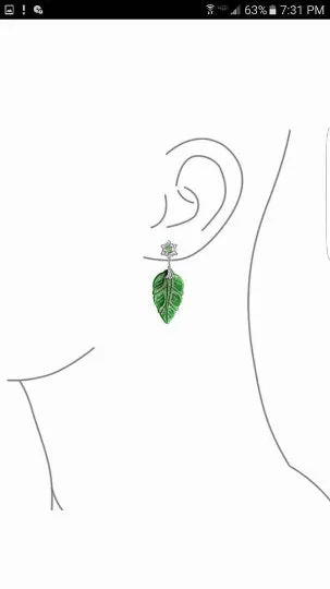 10% OFF- 2 pcs-Certified Natural Burmese Jadeite Emerald Jade A Pair of Burmese Jade Amethyst Leaf Earrings《Grade A》TGW 40.14 Ct