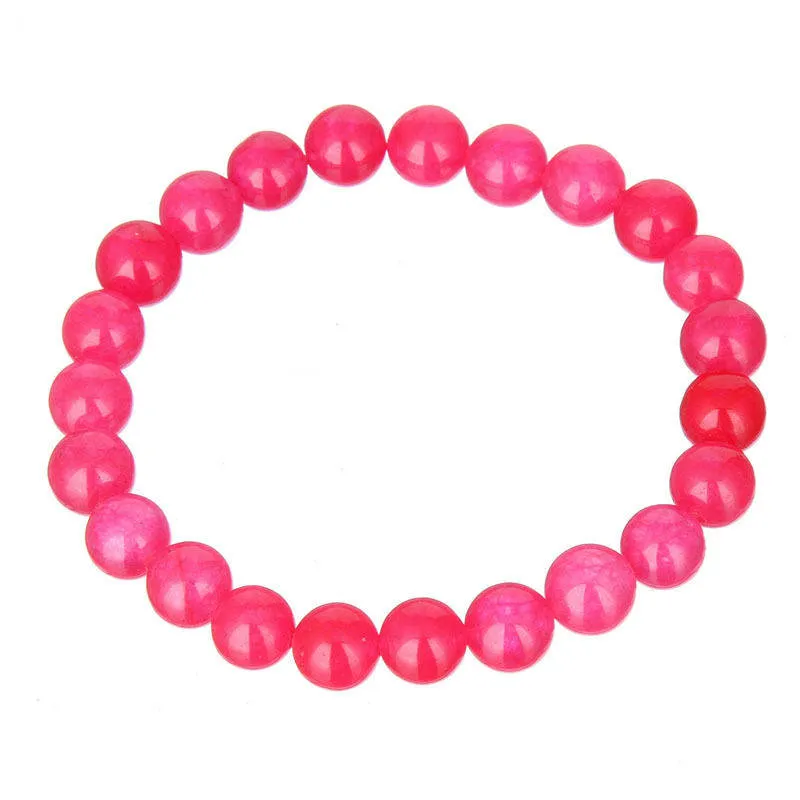 10% OFF) 54-60 mm Certified Natural Black Pearl/ Red Emerald Jade Beads Stretchy Bracelet
