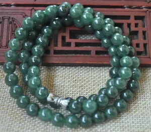 10% OFF- 550mm/21in Certified Natural Jadeite Emerald Jade Handcarved Flower Pendant Necklace《Grade A》