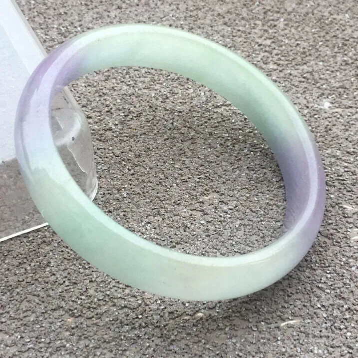 10% OFF- 55/56/57mm Certified Natural Lavender Jadeite Emerald A*Jade HandCarved Bangle x3815