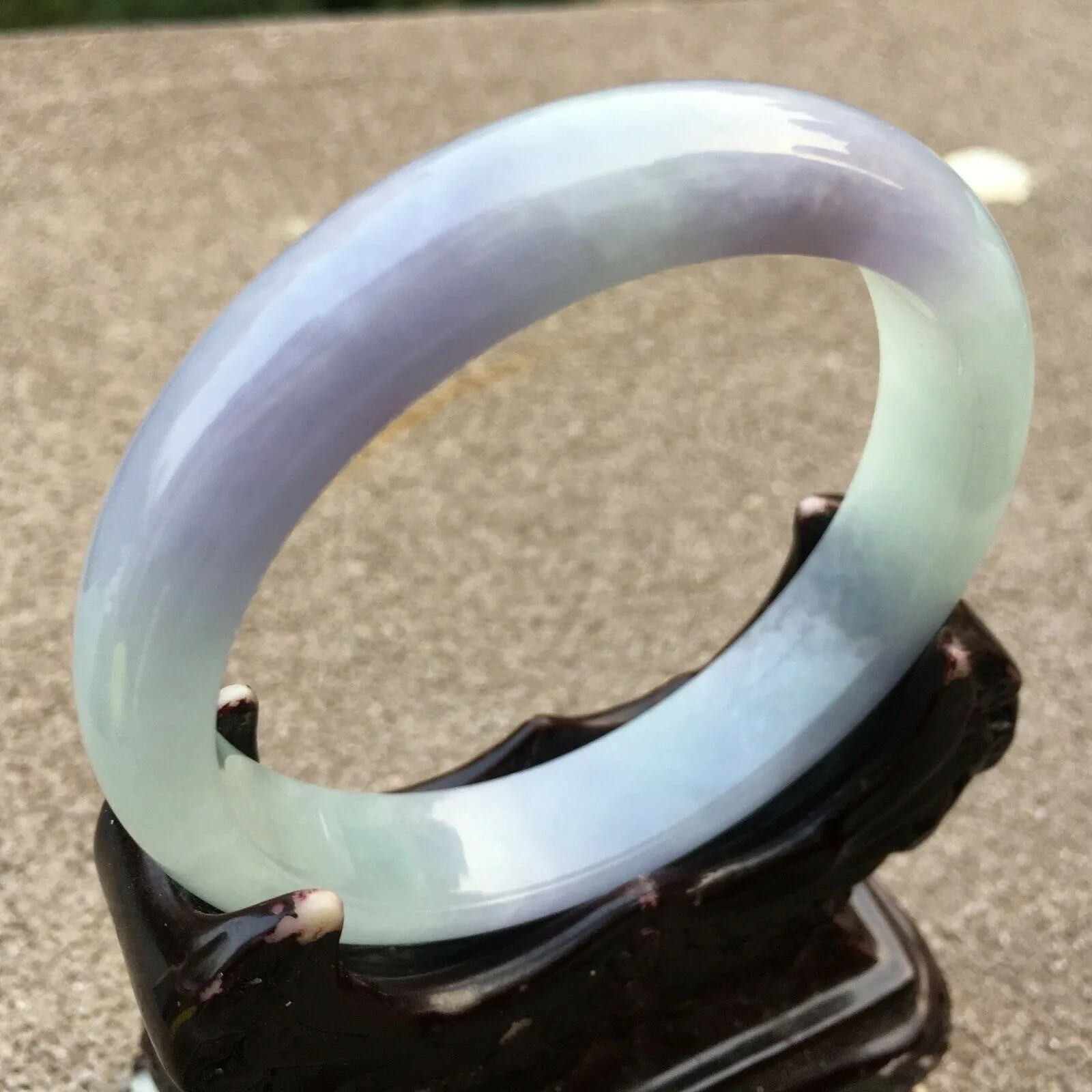 10% OFF- 55/56/57mm Certified Natural Lavender Jadeite Emerald A*Jade HandCarved Bangle x4005 with Gift Box
