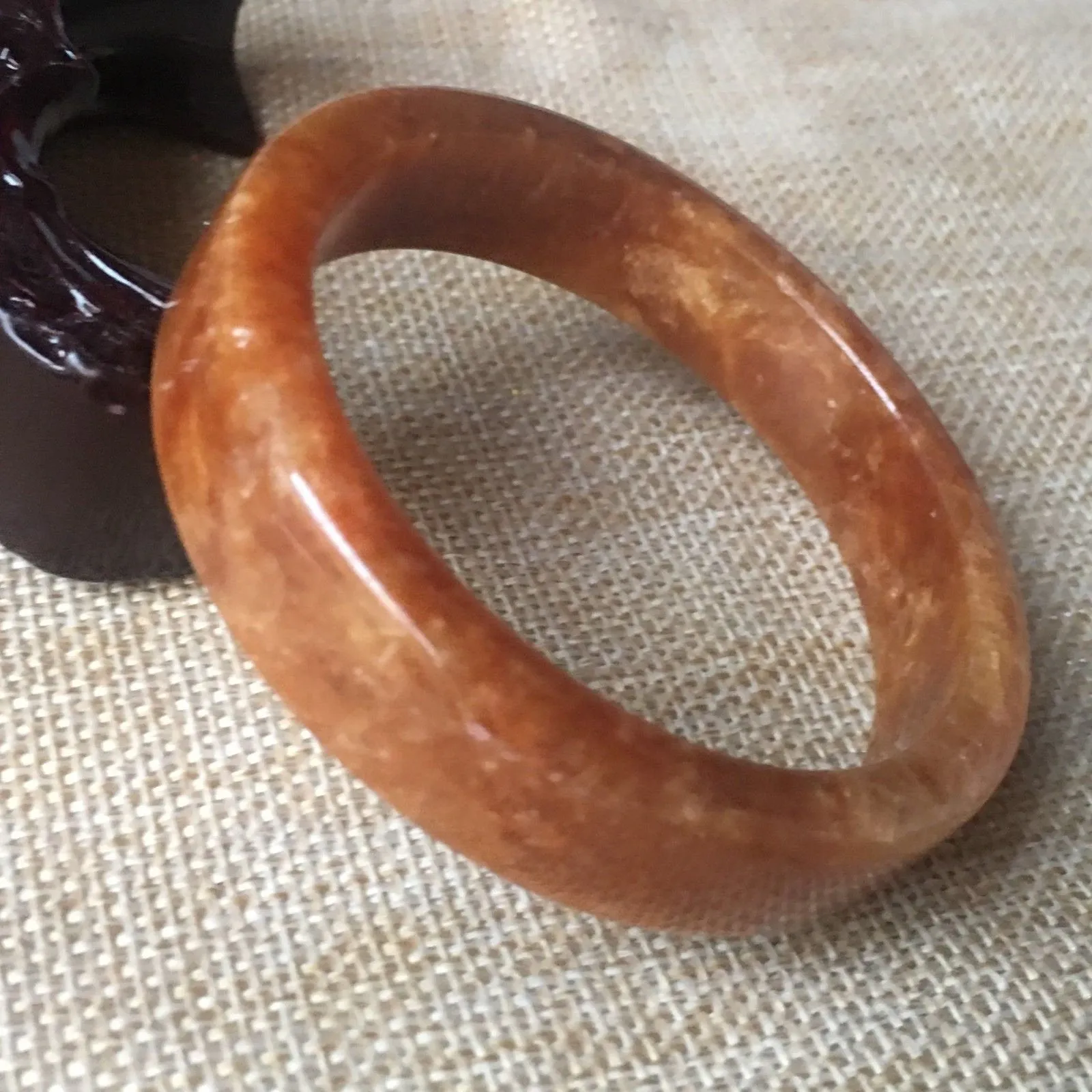 10% OFF- 55/56/57mm Certified Natural Red Jadeite Emerald A*Jade HandCarved Bangle B119