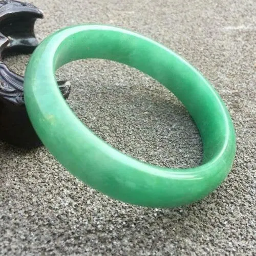 10% OFF- 56/57/58mm Certified Natural Jadeite Emerald A*Jade HandCarved Bracelet Bangle x9407