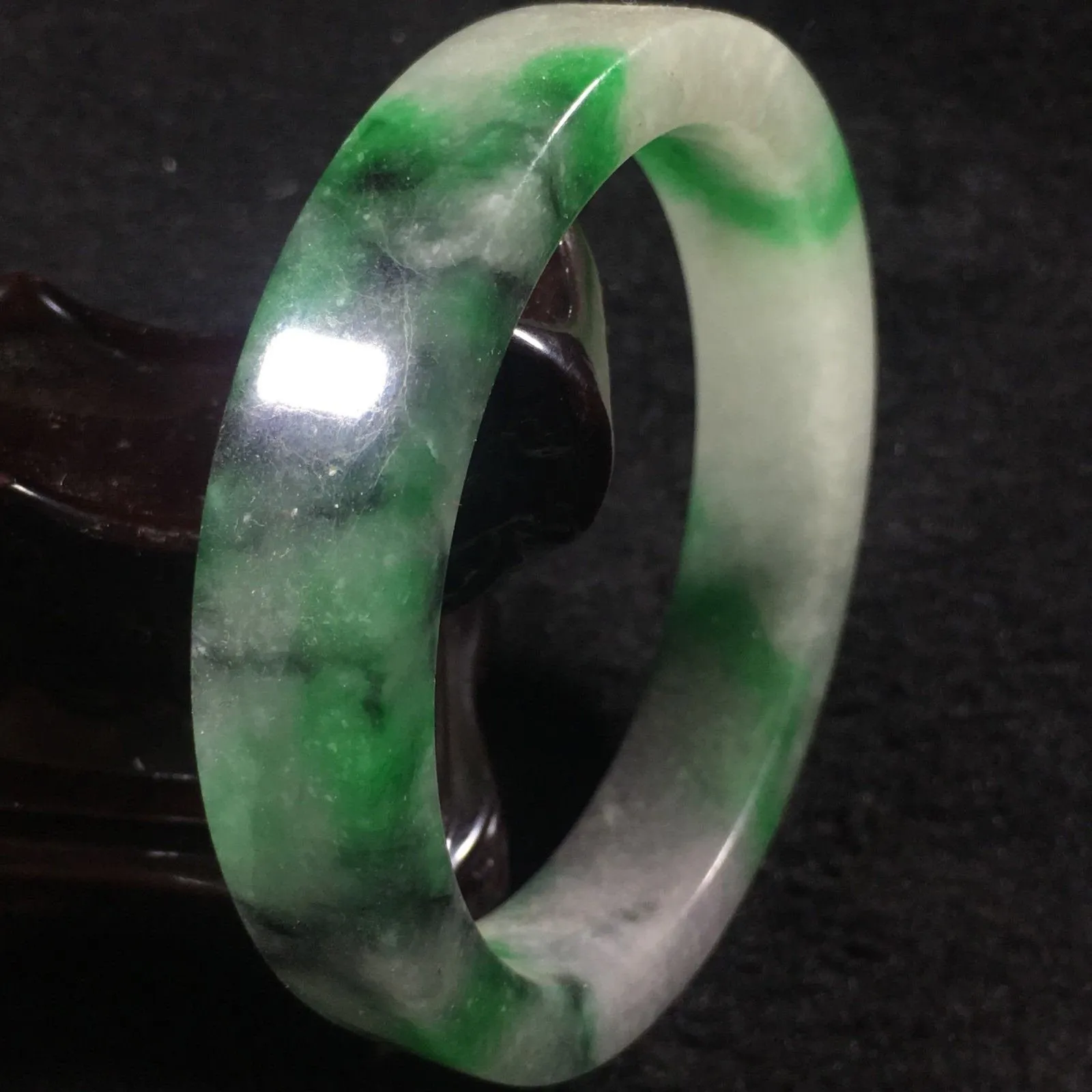 10% OFF- 57/58/59 mm Certified Natural 3 Color Jadeite Emerald A*Jade HandCarved Bangle A058