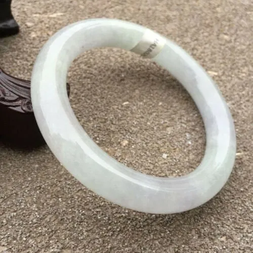 10% OFF- 57/58/59mm Certified Natural Lavender Jadeite Emerald A*Jade HandCarved Round Bracelet Bangle HA0806