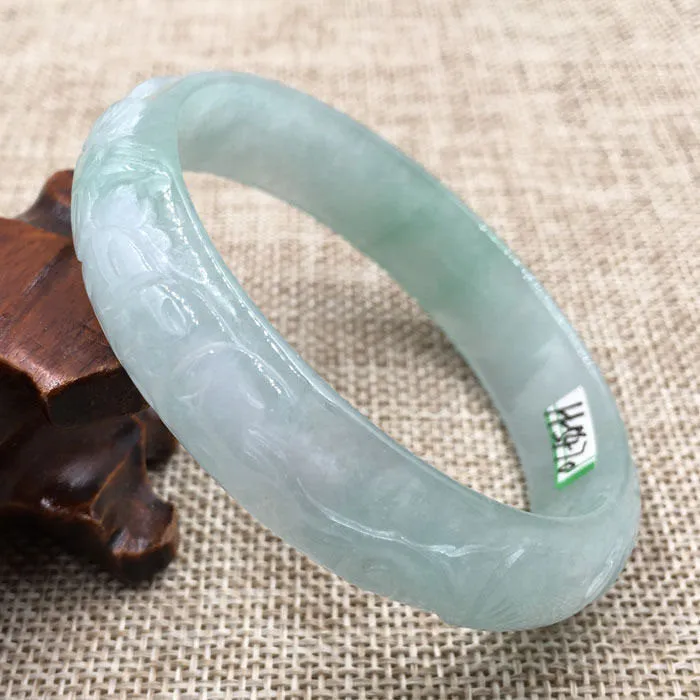 10% OFF- 58/59/60 mm-Certified Natural Ice Jadeite Emerald Jade Bracelet Bangle《Grade A》A-5470