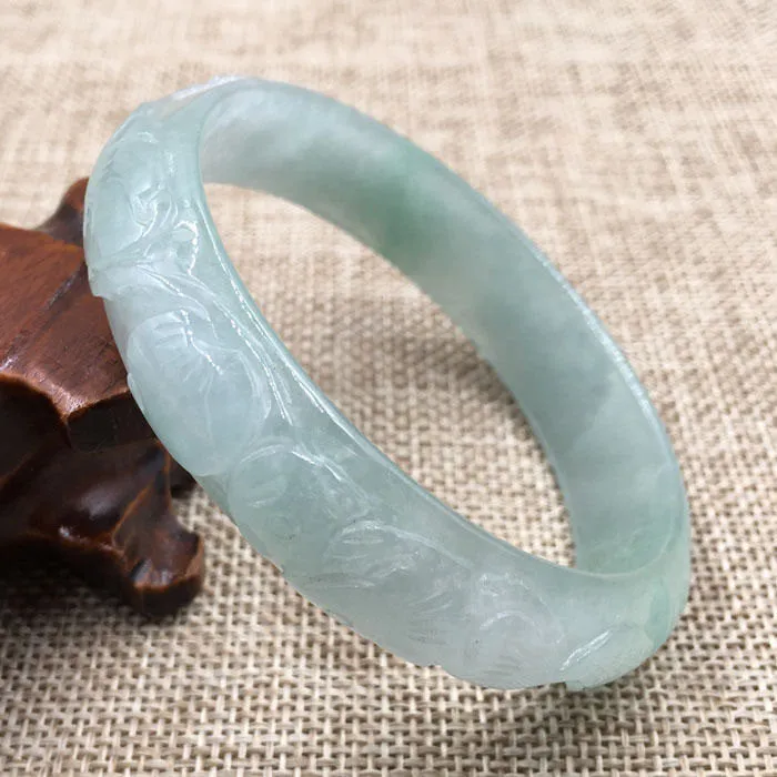 10% OFF- 58/59/60 mm-Certified Natural Ice Jadeite Emerald Jade Bracelet Bangle《Grade A》A-5470