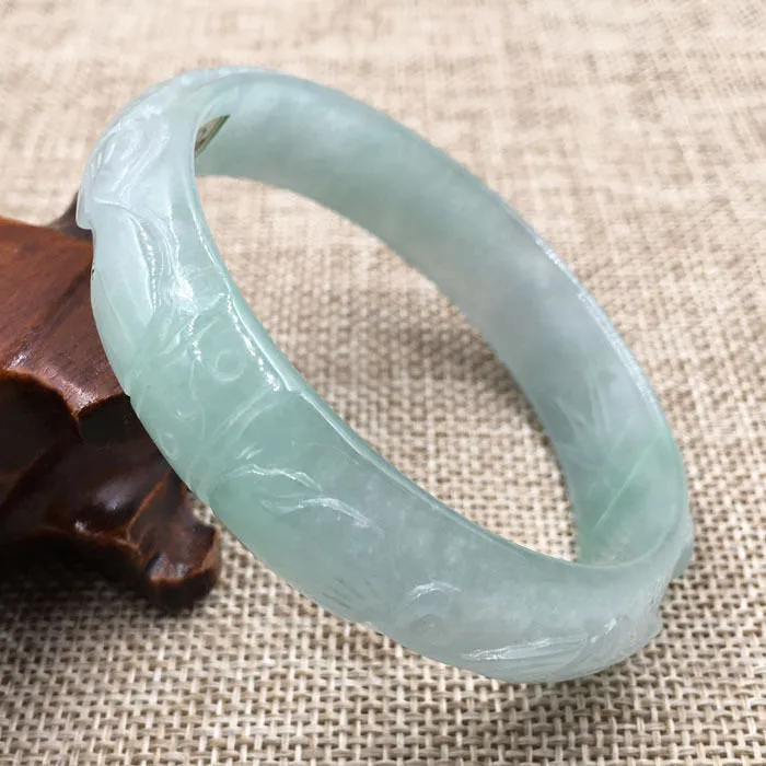 10% OFF- 58/59/60 mm-Certified Natural Ice Jadeite Emerald Jade Bracelet Bangle《Grade A》A-5470