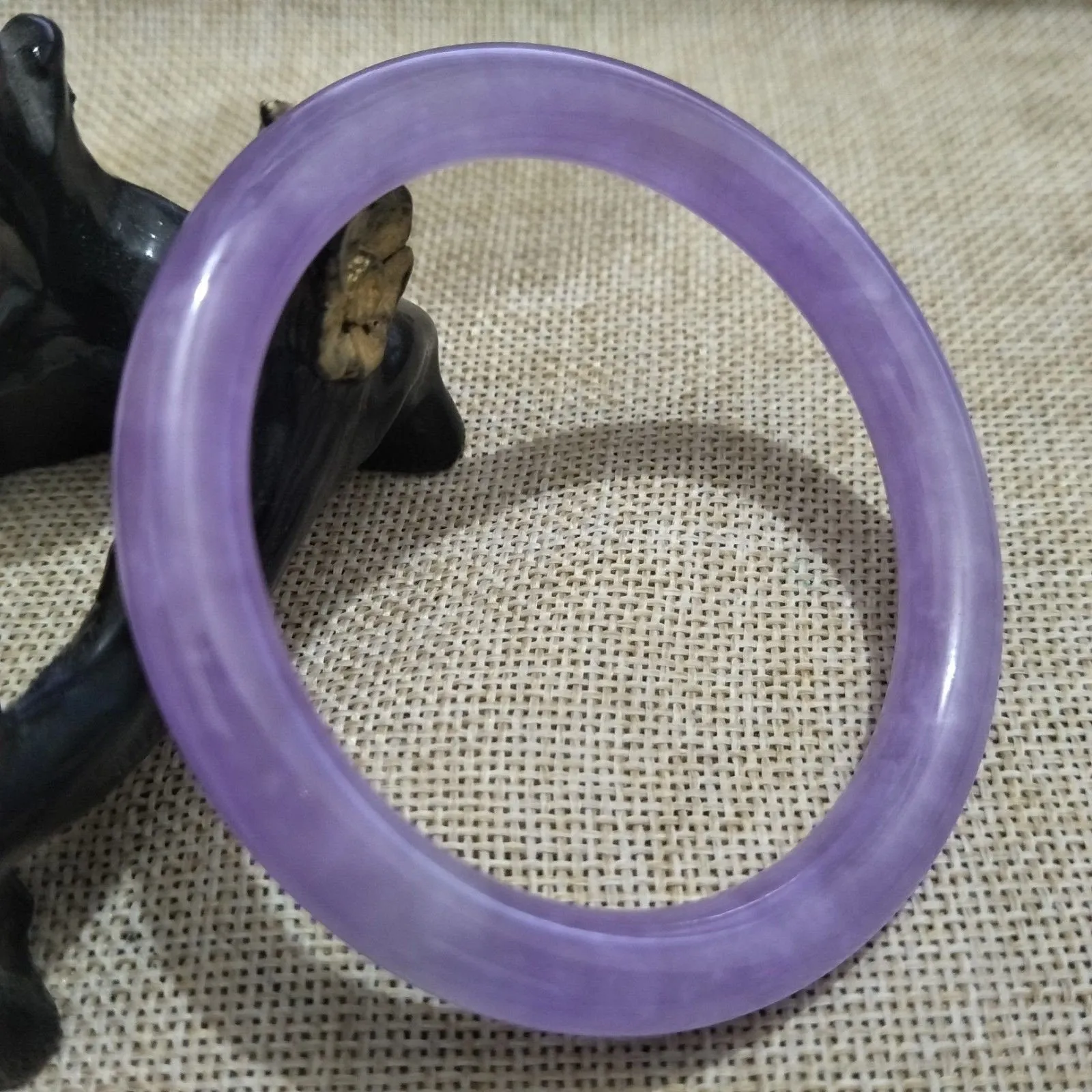 10% OFF- 58/59/60mm Certified Natural Lavender Jadeite Emerald A*Jade HandCarved Bangle H507