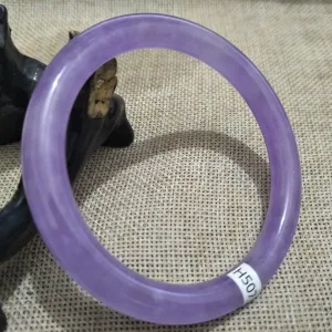 10% OFF- 58/59/60mm Certified Natural Lavender Jadeite Emerald A*Jade HandCarved Bangle H507