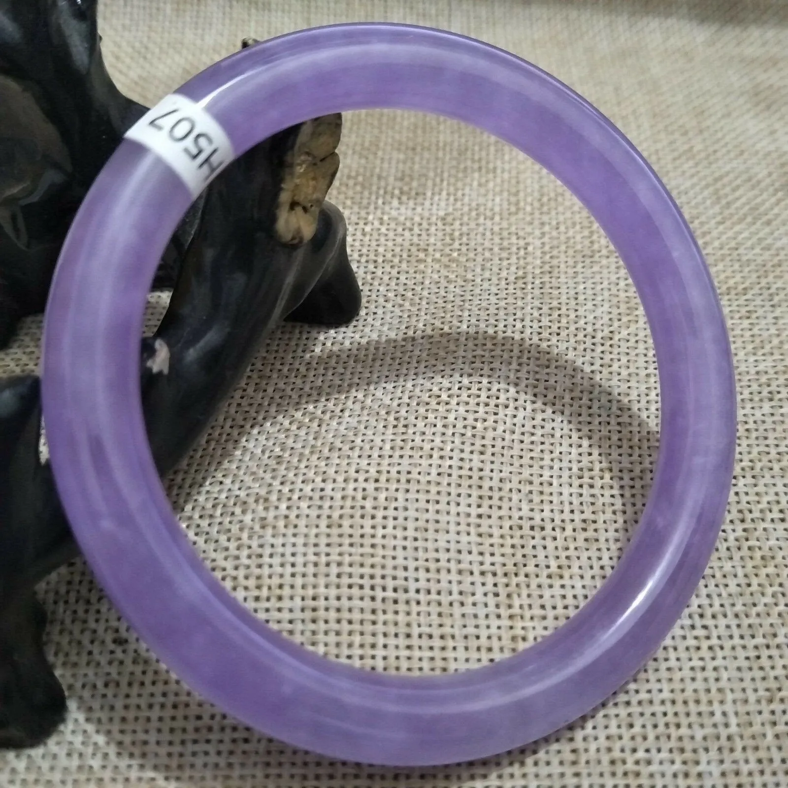 10% OFF- 58/59/60mm Certified Natural Lavender Jadeite Emerald A*Jade HandCarved Bangle H507