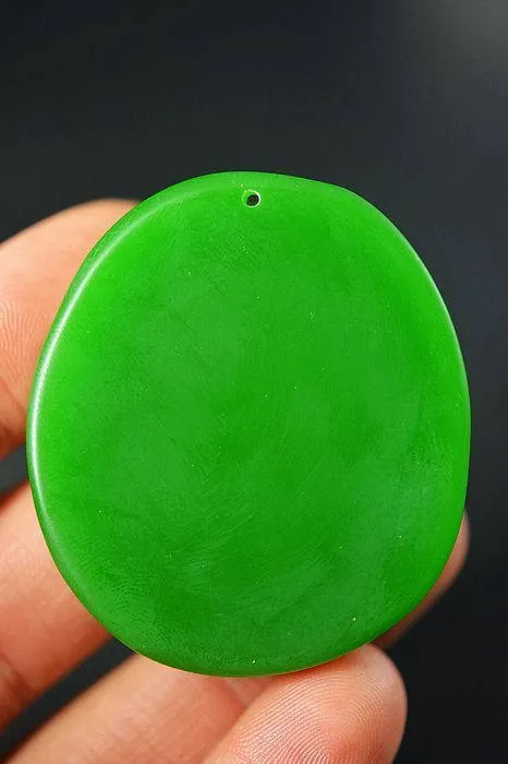 10% OFF- Certified Natural Emerald Jade Handcarved Guanyin Pendant A19402018