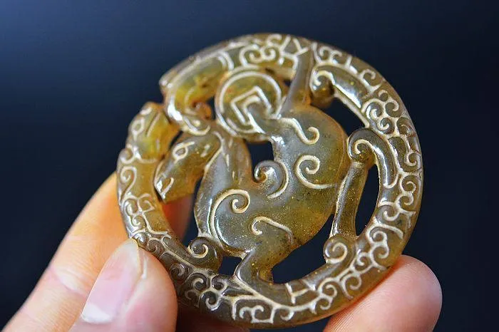 10% OFF- Certified Natural Ice Jadeite Emerald Jade Dragon-Horse Pendant《Grade A》