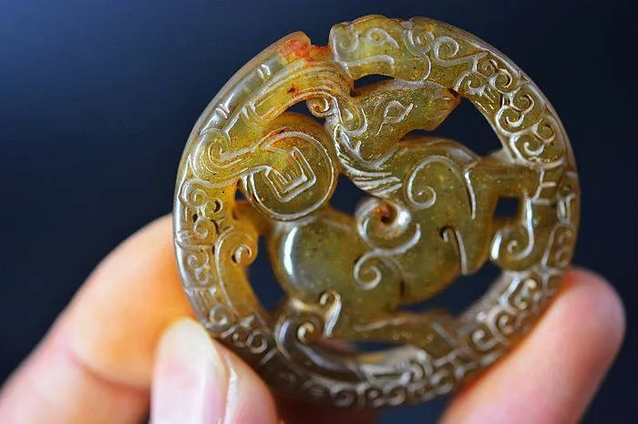 10% OFF- Certified Natural Ice Jadeite Emerald Jade Dragon-Horse Pendant《Grade A》