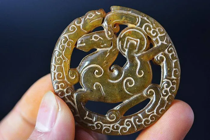 10% OFF- Certified Natural Ice Jadeite Emerald Jade Dragon-Horse Pendant《Grade A》