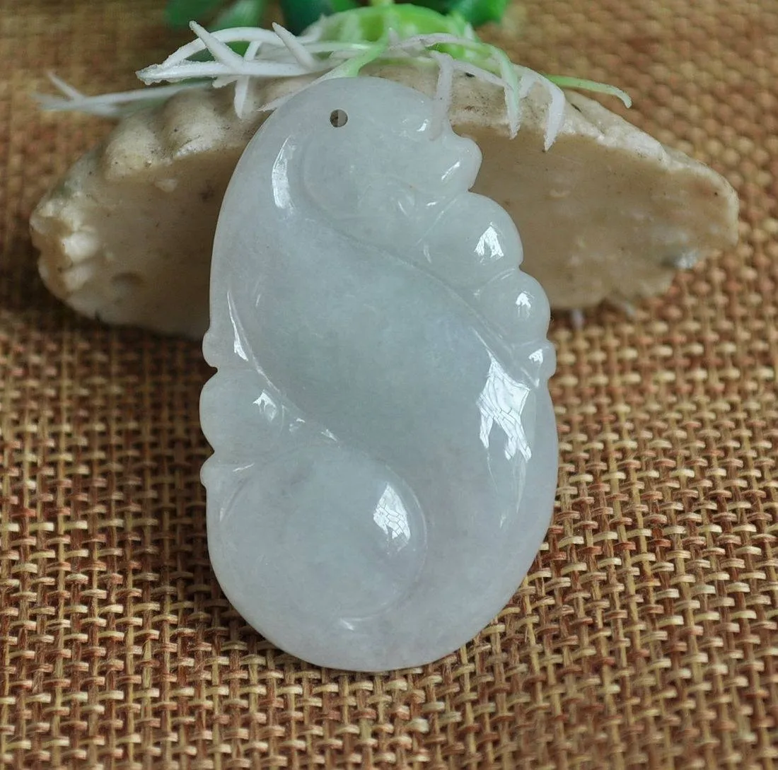 10% OFF- Certified Natural Ice Jadeite Emerald Jade Dragon Pendant《Grade A》5948
