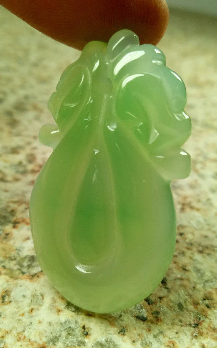 10% OFF- Certified Natural Ice Jadeite Emerald Jade Dragon Pendant《Grade A》N1131