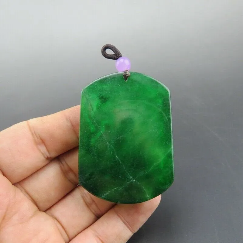 10% OFF- Certified Natural Icy Green Jadeite Emerald A Jade HandCarved Goddess of Mercy Pendant A211