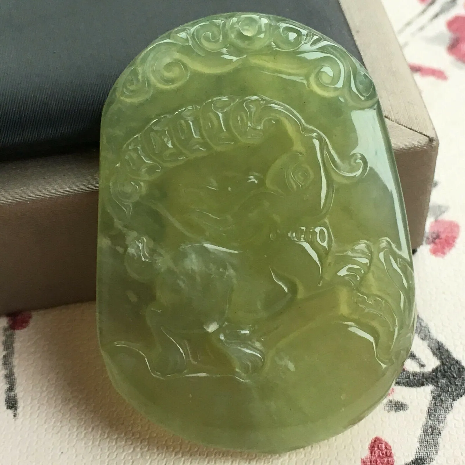 10% OFF- Certified Natural Icy Jadeite Emerald A Jade HandCarved Fortune Rabbit Lucky Pendant 兔子 F1177