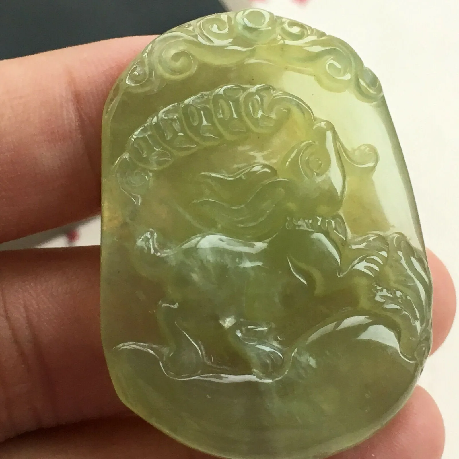 10% OFF- Certified Natural Icy Jadeite Emerald A Jade HandCarved Fortune Rabbit Lucky Pendant 兔子 F1177