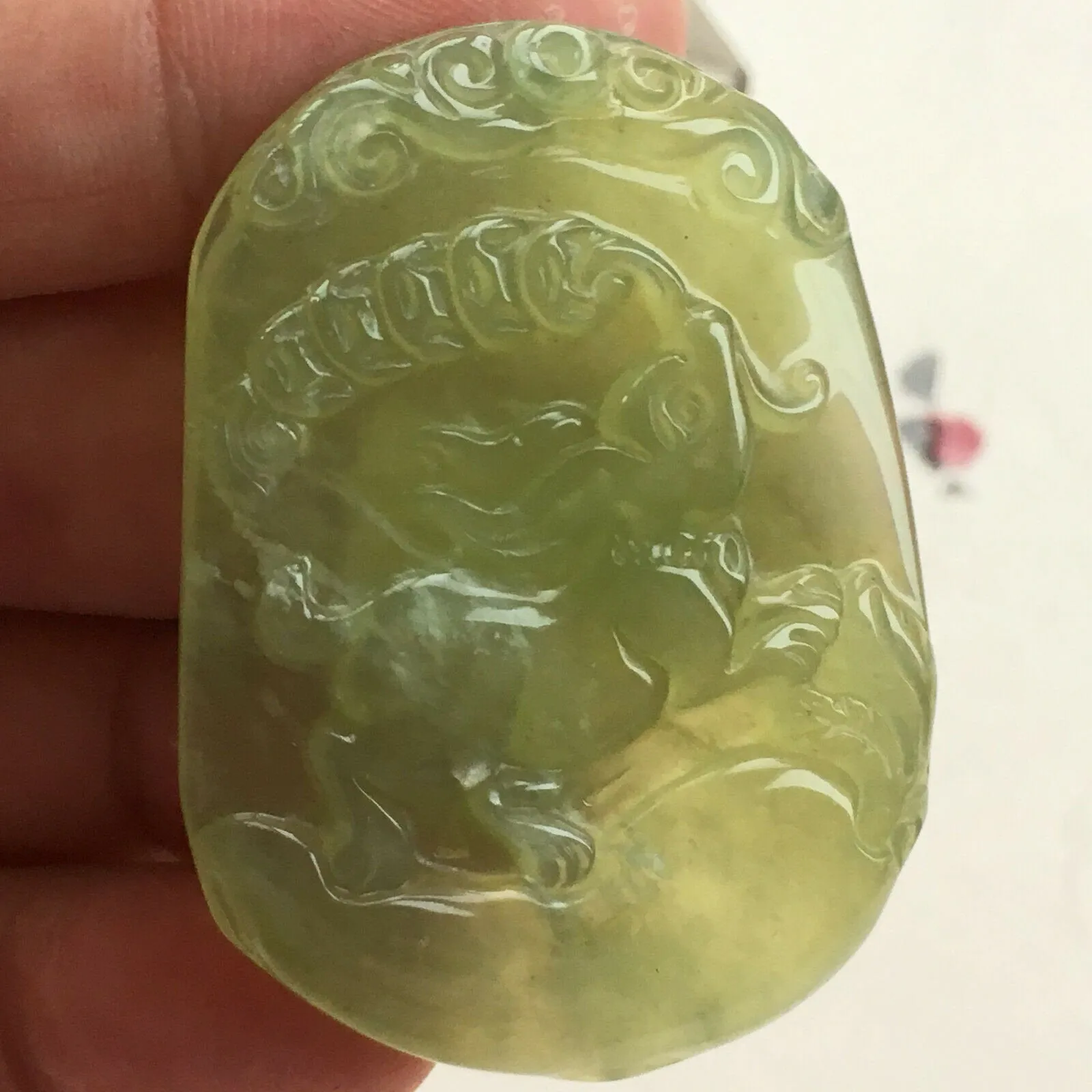 10% OFF- Certified Natural Icy Jadeite Emerald A Jade HandCarved Fortune Rabbit Lucky Pendant 兔子 F1177
