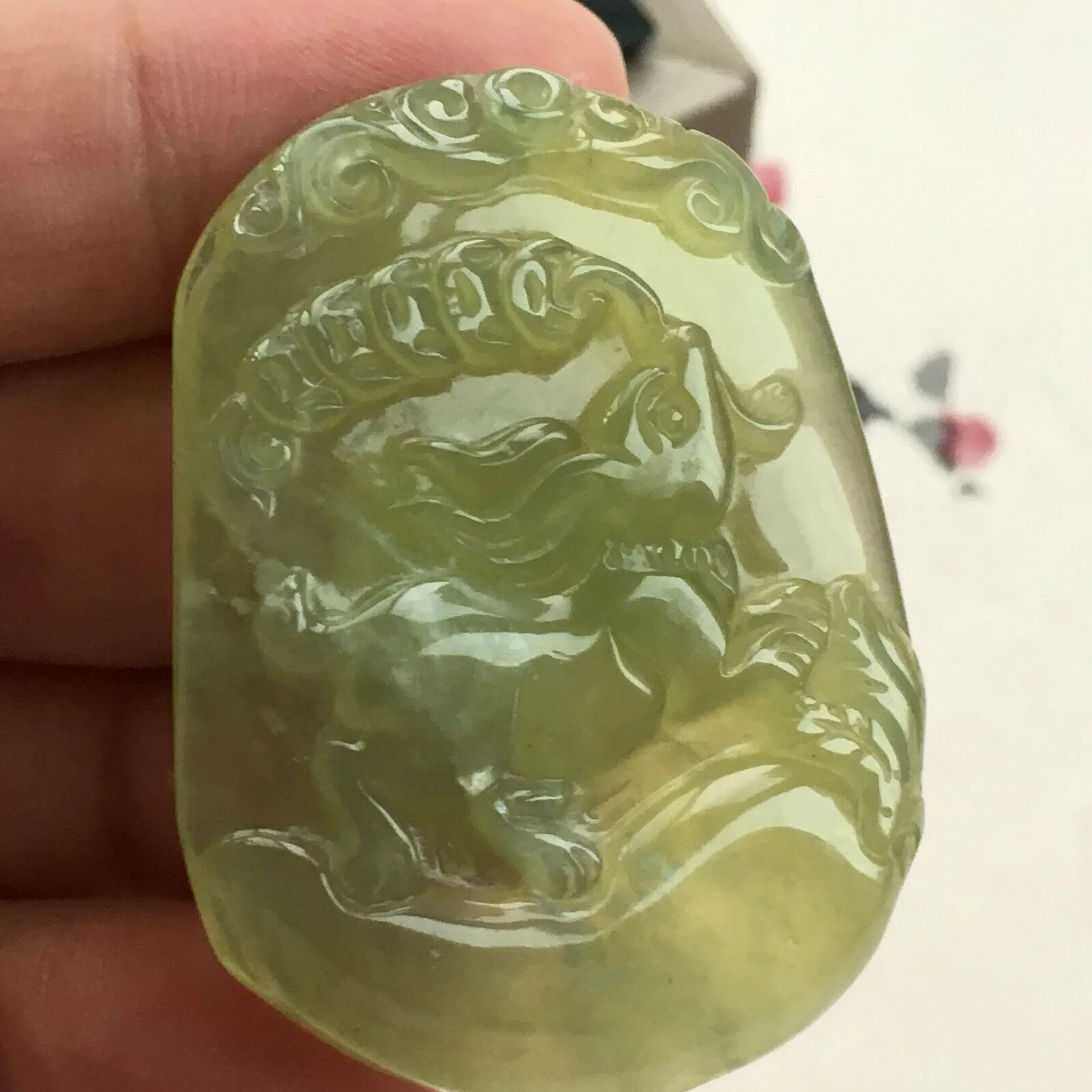 10% OFF- Certified Natural Icy Jadeite Emerald A Jade HandCarved Fortune Rabbit Lucky Pendant 兔子 F1177