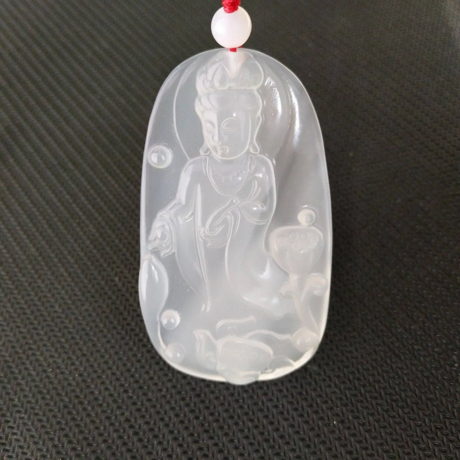 10% OFF- Certified Natural Icy Jadeite Emerald Jade Guanyin Pendant《Grade A》