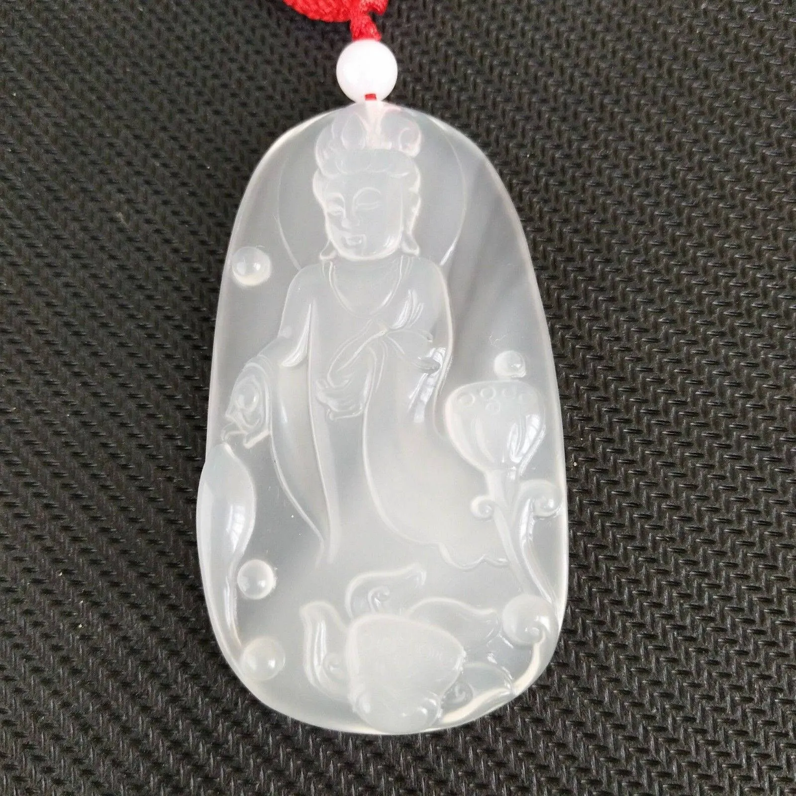10% OFF- Certified Natural Icy Jadeite Emerald Jade Guanyin Pendant《Grade A》