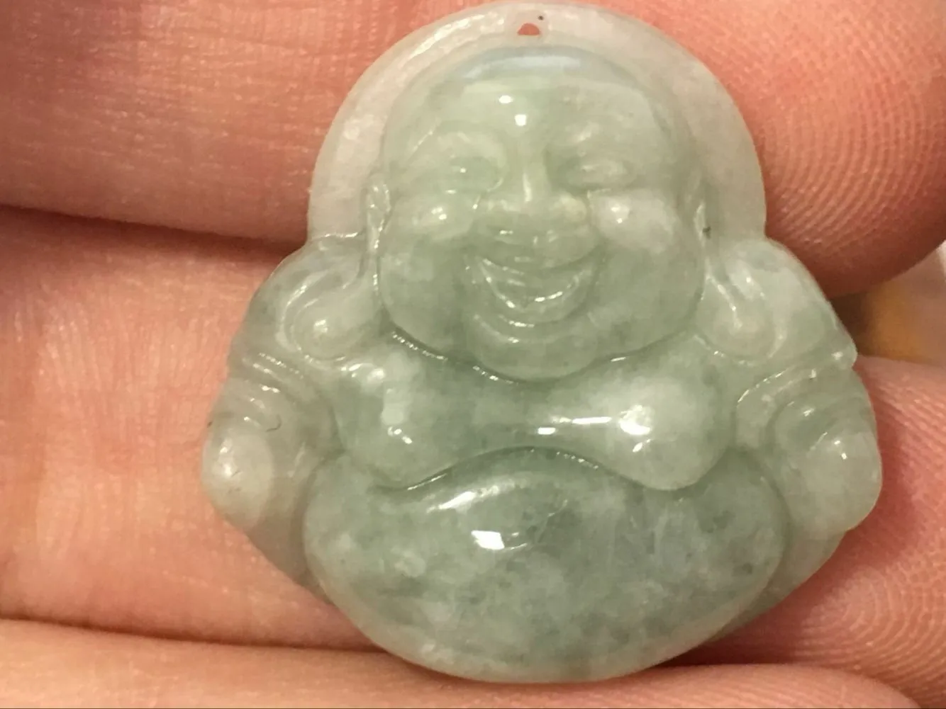 10% OFF- Certified Natural Jadeite Emerald A*Jade HandCarved Buddha Pendant X2082