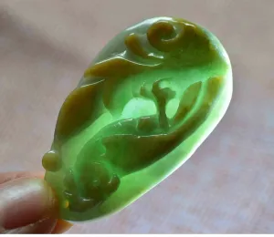 10% OFF- Certified Natural Jadeite Emerald A*Jade HandCarved Green Yellow Red Pendant Porrot Phoenix 英明神武 457
