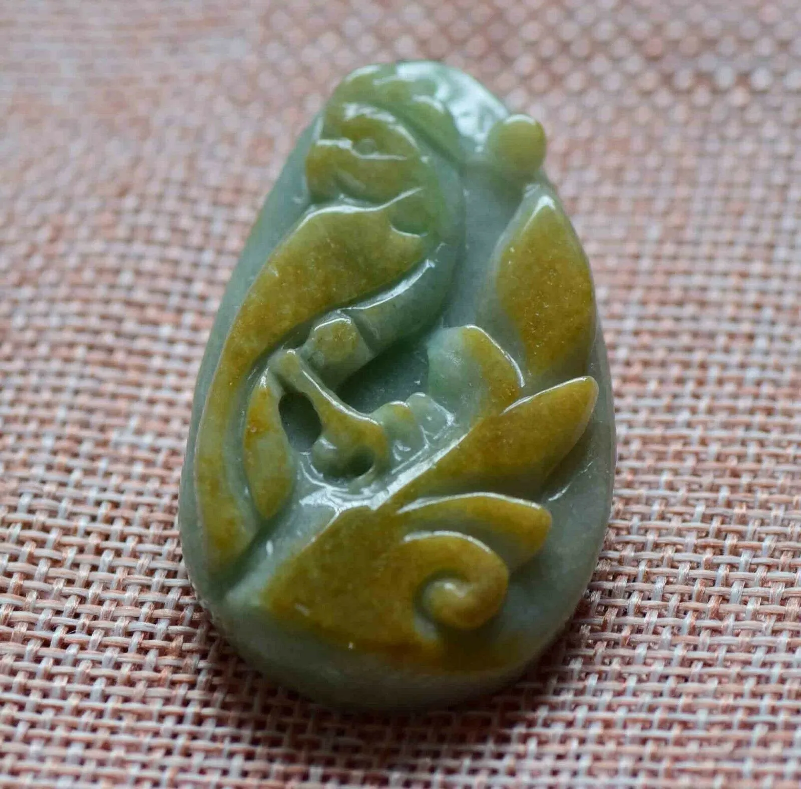 10% OFF- Certified Natural Jadeite Emerald A*Jade HandCarved Green Yellow Red Pendant Porrot Phoenix 英明神武 457