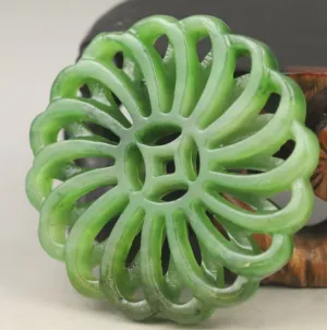 10% OFF- Certified Natural Jadeite Emerald A*Jade HandCarved Hongshan Culture flower Pendant NO.G304