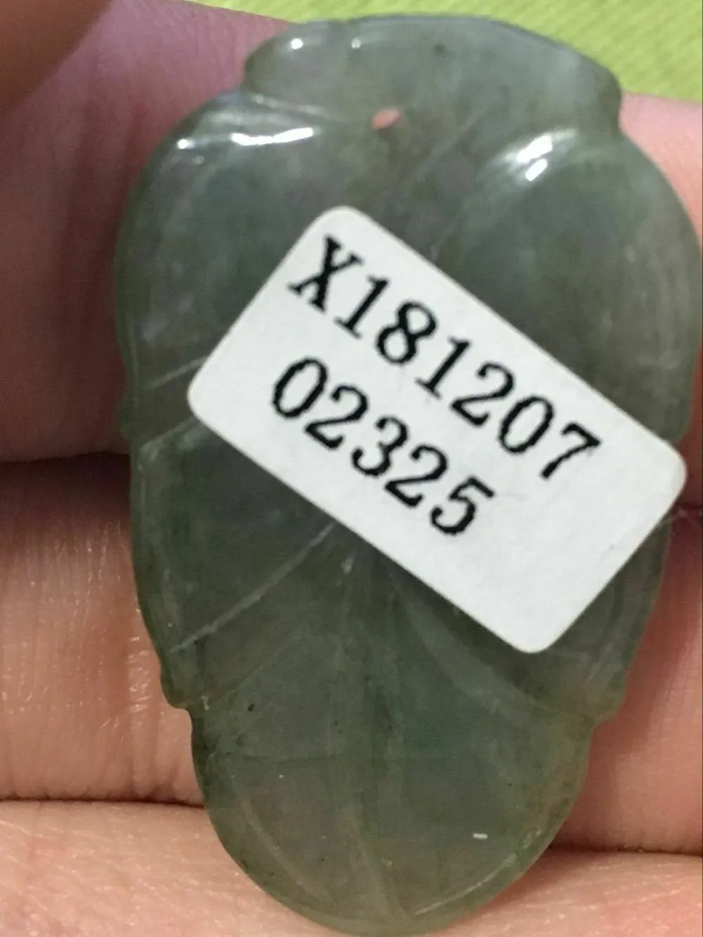 10% OFF- Certified Natural Jadeite Emerald A*Jade HandCarved Leaf Pendant X2325