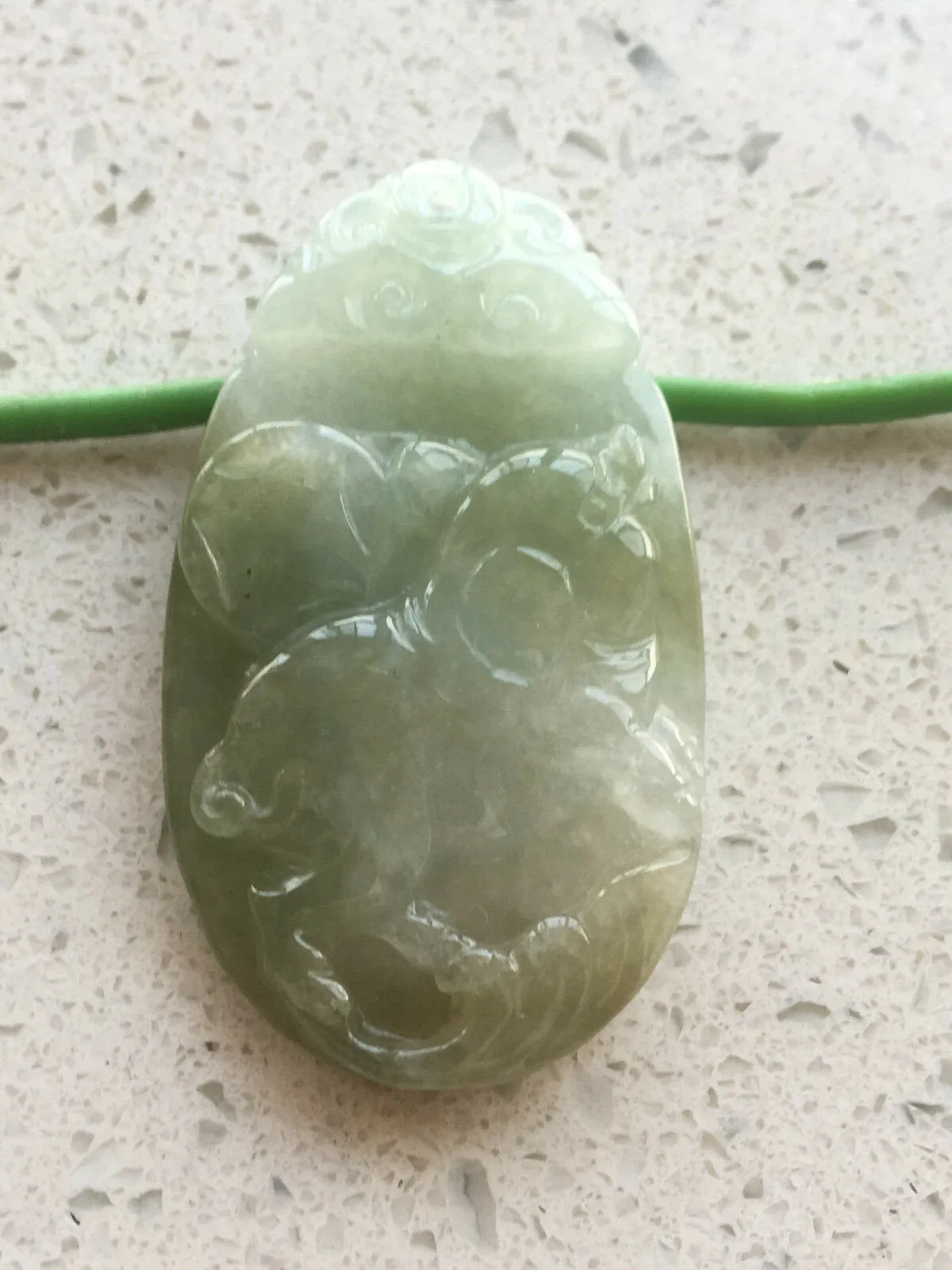 10% OFF- Certified Natural Jadeite Emerald A*Jade HandCarved Money Coin Happy Pig Pendant 猪 K1130