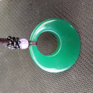 10% OFF- Certified Natural Jadeite Emerald A*Jade HandCarved Peace Buckle Pendant